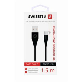 Datový kabel USB Swissten MicroUSB 1,5m černý